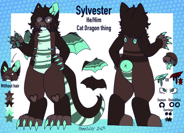 Anthro custom reference sheet (character designed and owned by me)