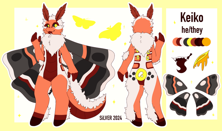 reference sheet (character belongs to Keikomoth on toyhouse)
