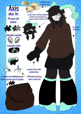 Humanoid ref sheet (character owned and created by me)