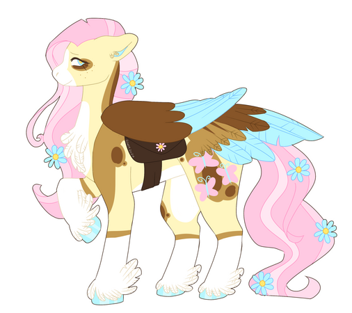 unshaded fullbody [character is Fluttershy from My Little Pony, redesign by me]